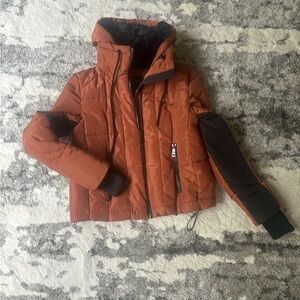 NWOT burnt orange and black with hood